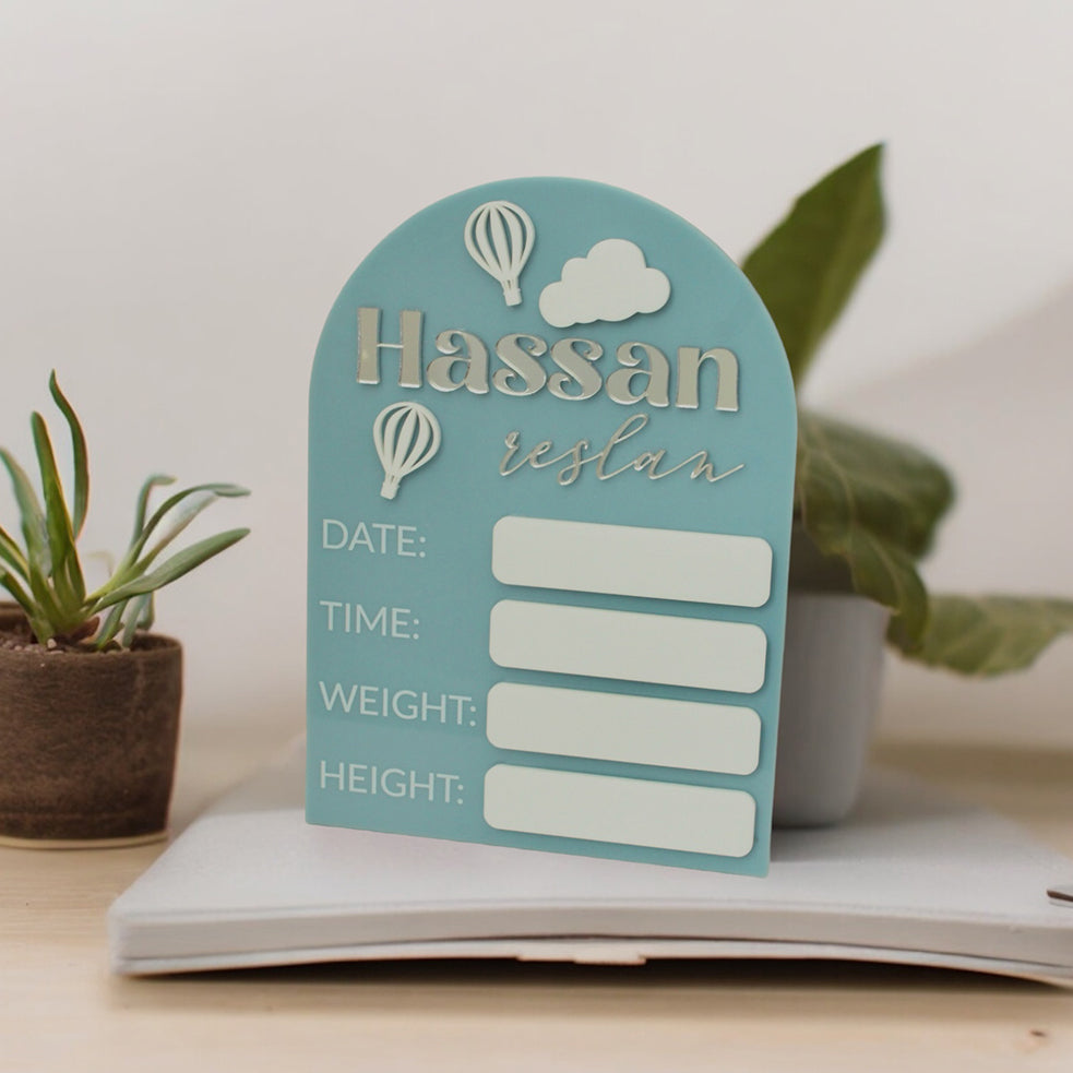 Welcoming Birth Printed Plaque (Hot Air)