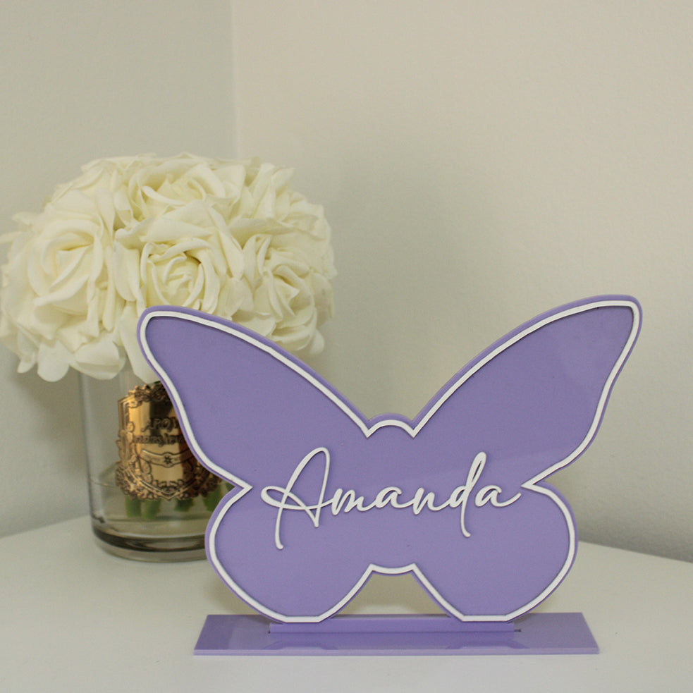 Butterfly Border Name Plaque