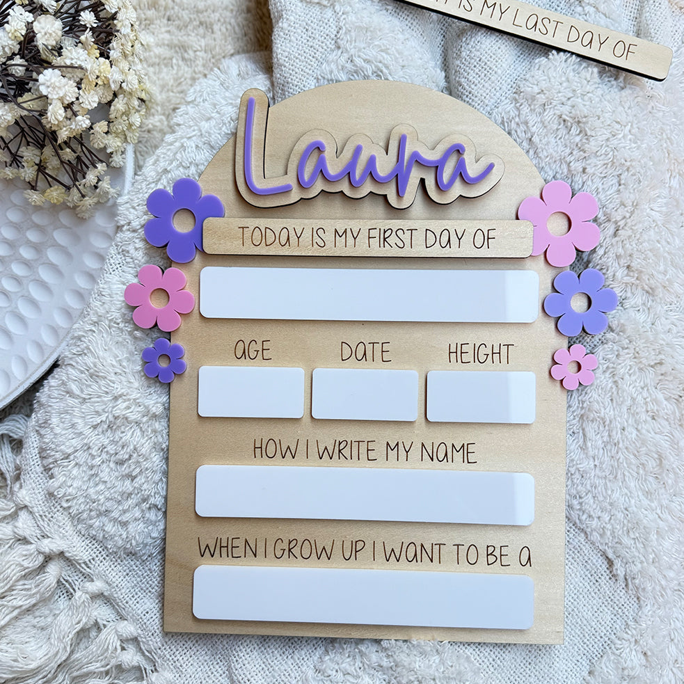 Floral Interchangeable School Board