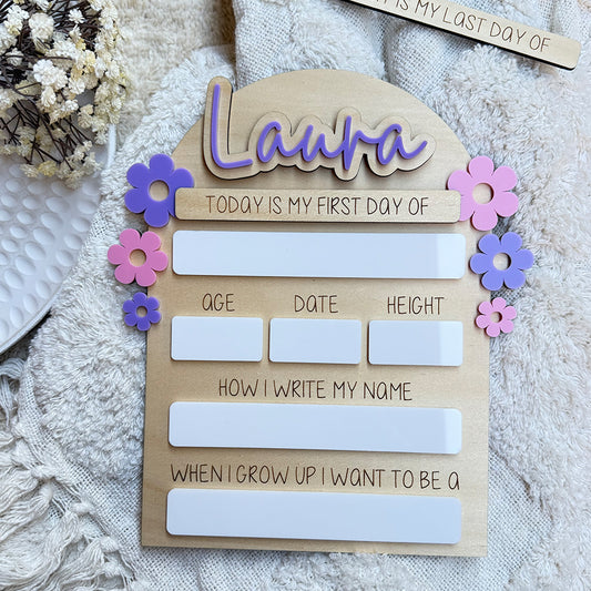 Floral Interchangeable School Board