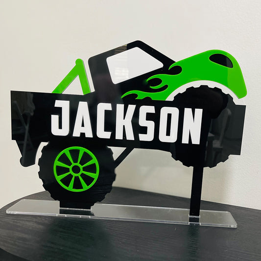 Monster Truck Name Plaque
