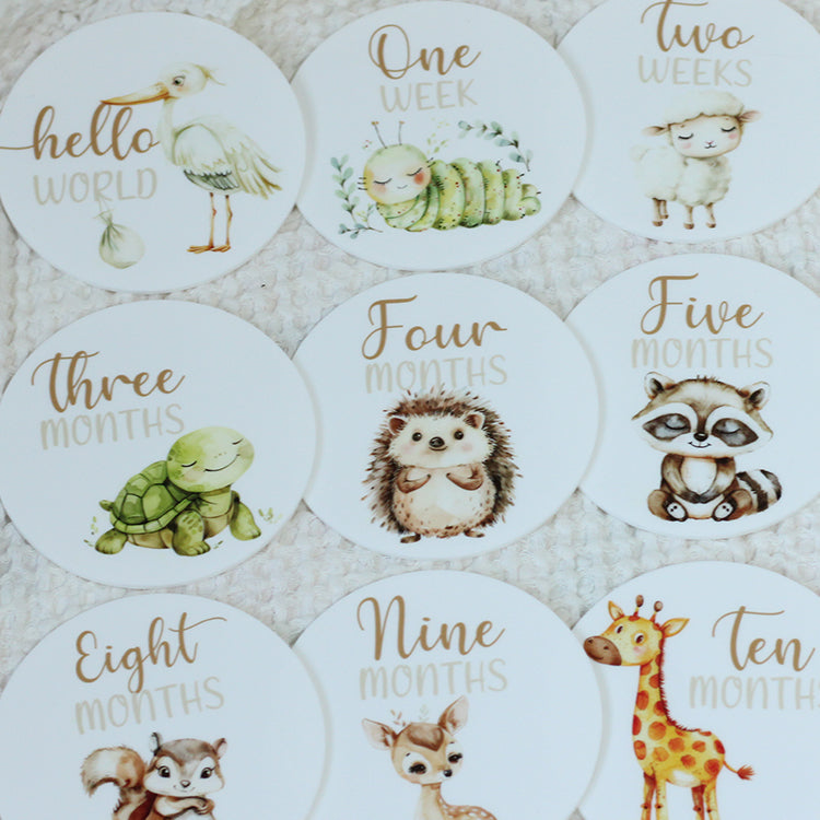 Snuggly Animals Milestone Set