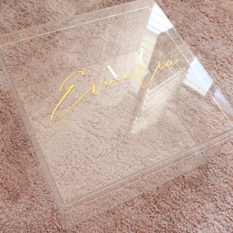 Christening Square Acrylic Box