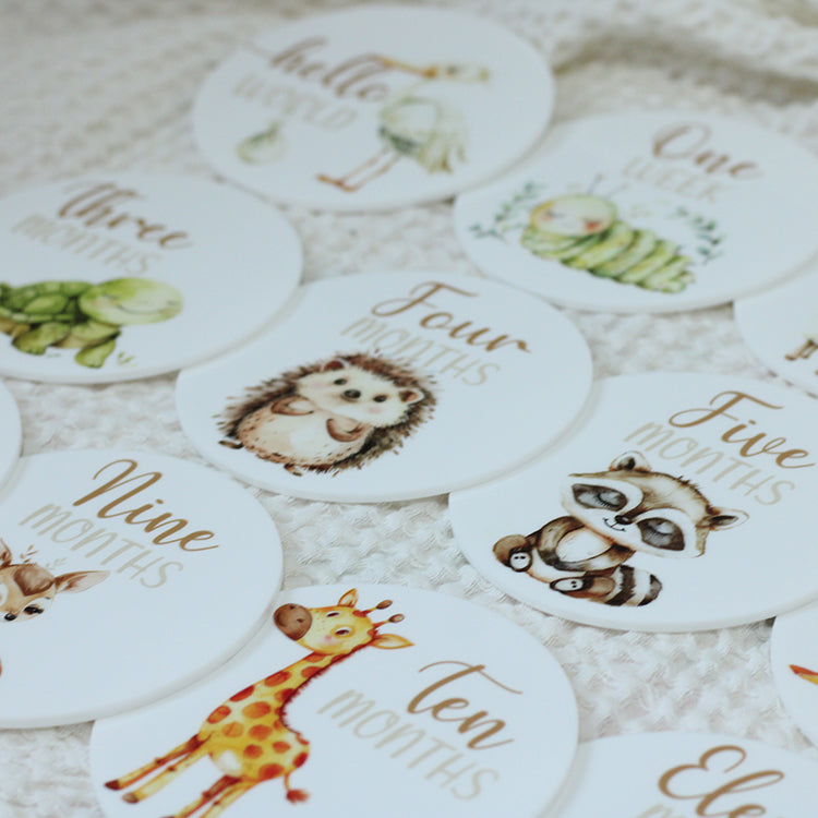 Snuggly Animals Milestone Set